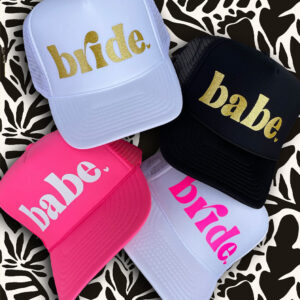 Customized bachelorette foam snapback hats.