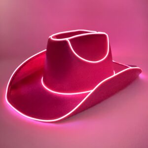 Pink LED Cowgirl Cowboy hat perfect for bachelorette parties or completing your western look.