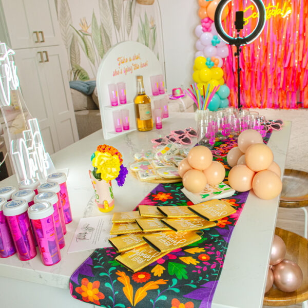 Viva La Bach bachelorette party theme table top display from Brides and Baches.