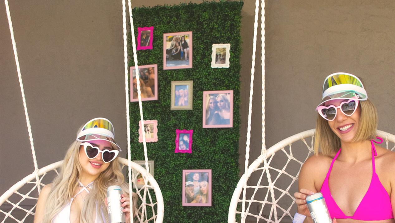 Upgrade and enhance you bachelorette party with this pretty picture wall showcasing memories of the bride.