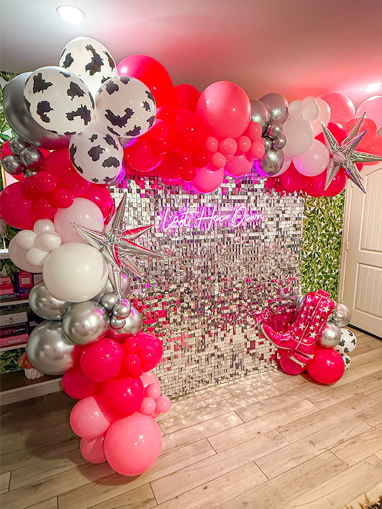 Disco Cowgirl Backdrop Setup
