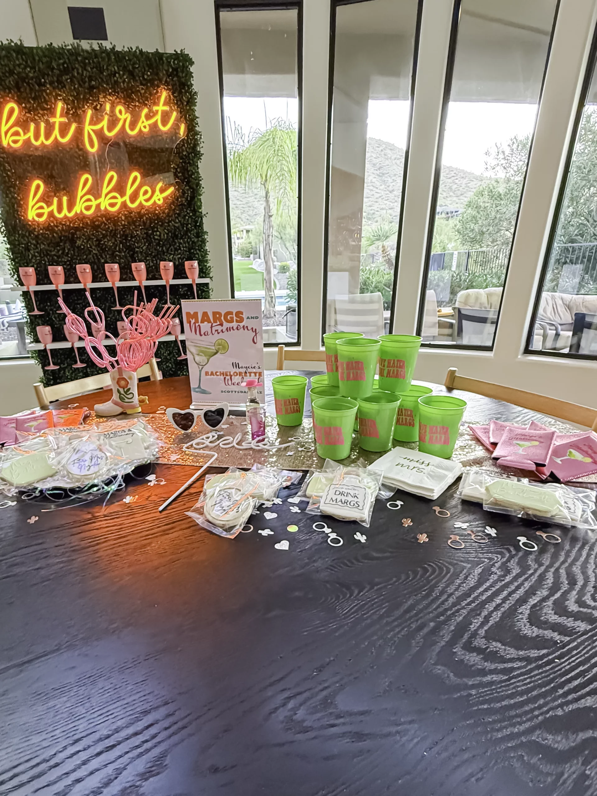 Disco Cowgirl Table Decor Setup